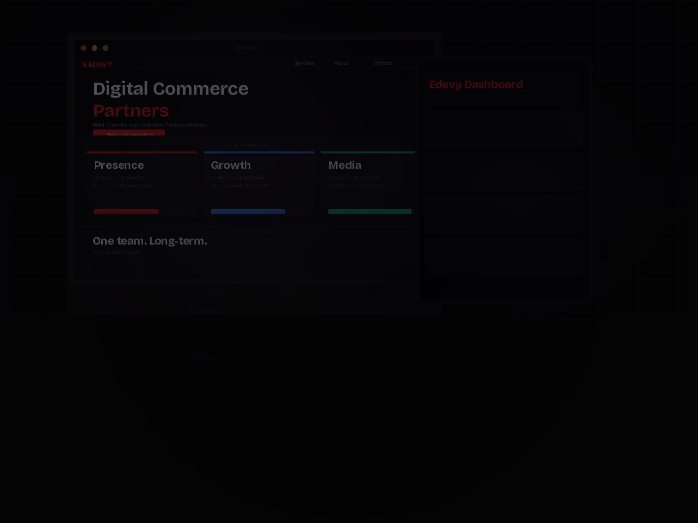 Custom ecommerce website development by Edevy